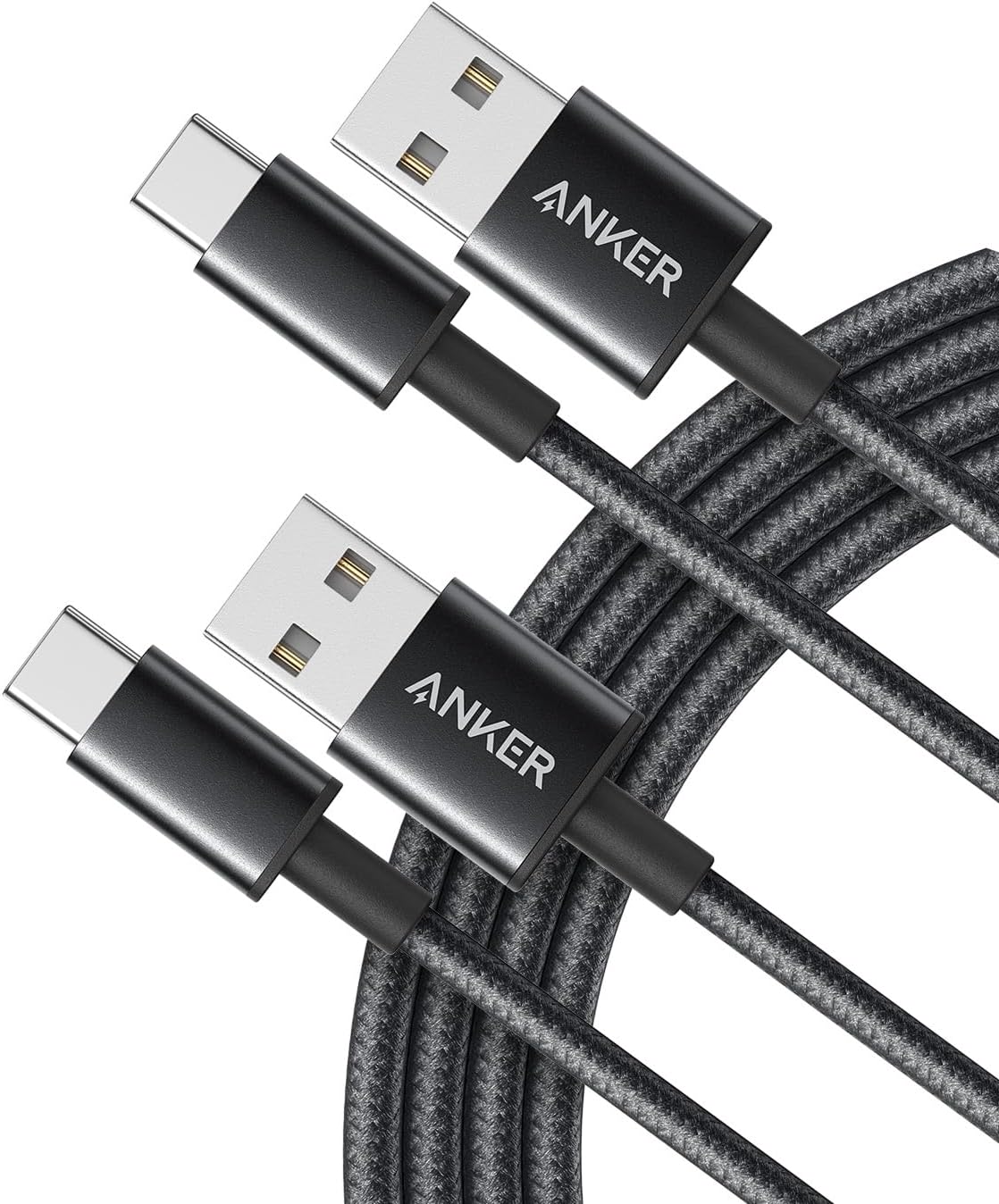Anker USB C Cable, [2-Pack, 6ft] USB A to USB C Charger Cable, Premium Nylon USB A to Type C Charger Cable Fast Charging for iPhone 17/16, Samsung S24/23, Huawei, Xiaomi, Vivo, Oppo (USB 2.0, Black)
