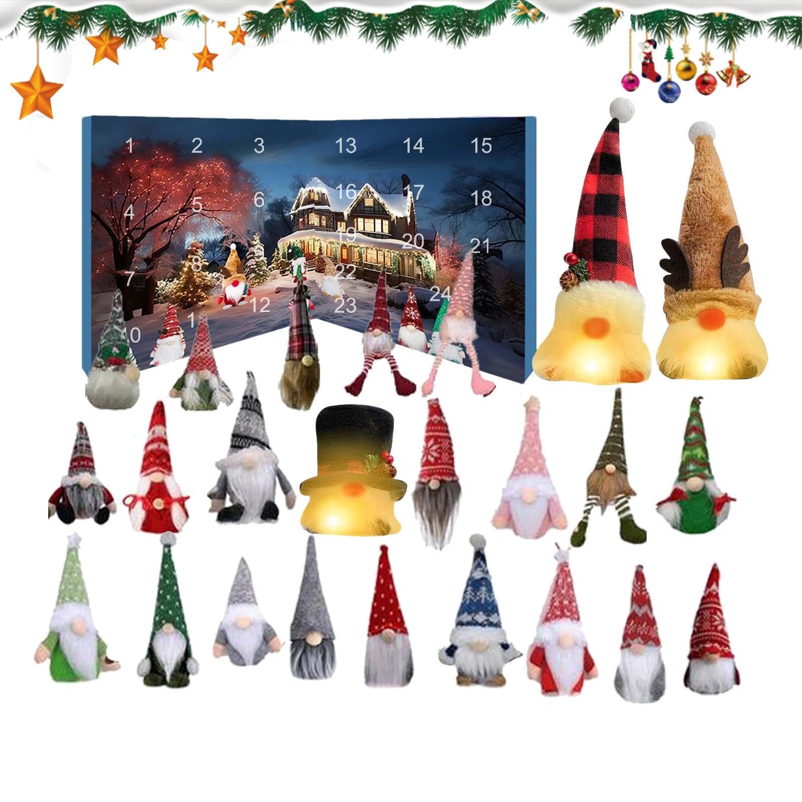 Calendario 'Avvento Con Peluche Morbido Luminoso Bambola Decorazione