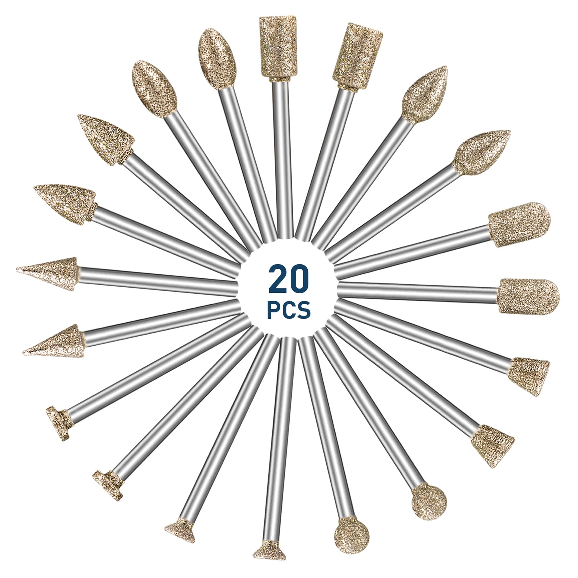 shengbenhao Diamond Grinding Burr Bit Set Compatible with Dremel 20Pcs — Amazon image 7
