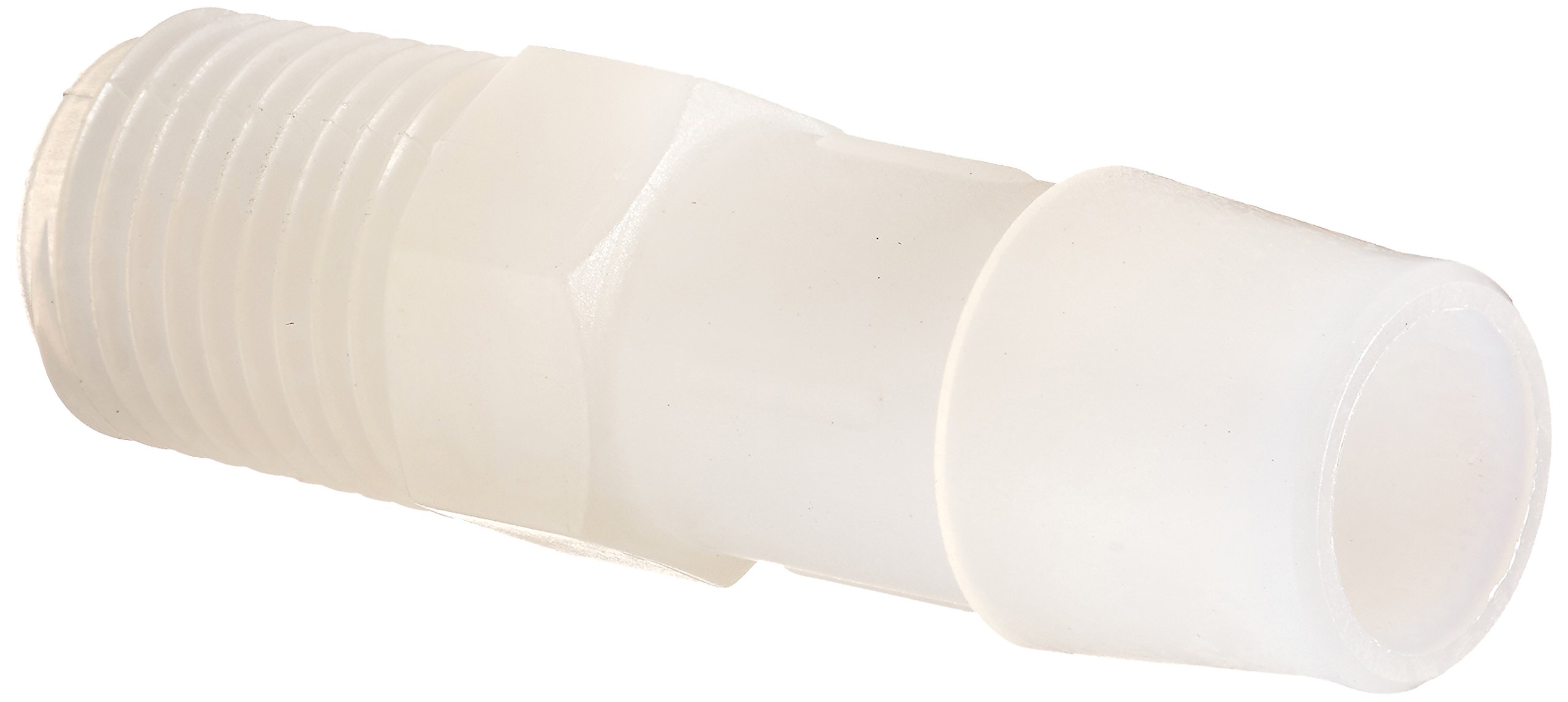 Eldon James A4-8NK Natural Kynar Adapter Fitting, 1/4-18 NPT to 1/2