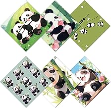 CREATCABIN 6 Packs Cute Panda Glasses Cleaning Cloth Microfiber Cloth Soft Multicolor Cleaner Sunglasses Reusable Thicken Wipes Clothes for Eyeglasses Camera Cell Phone Lens Screens Glasses 6 x 6 Inch