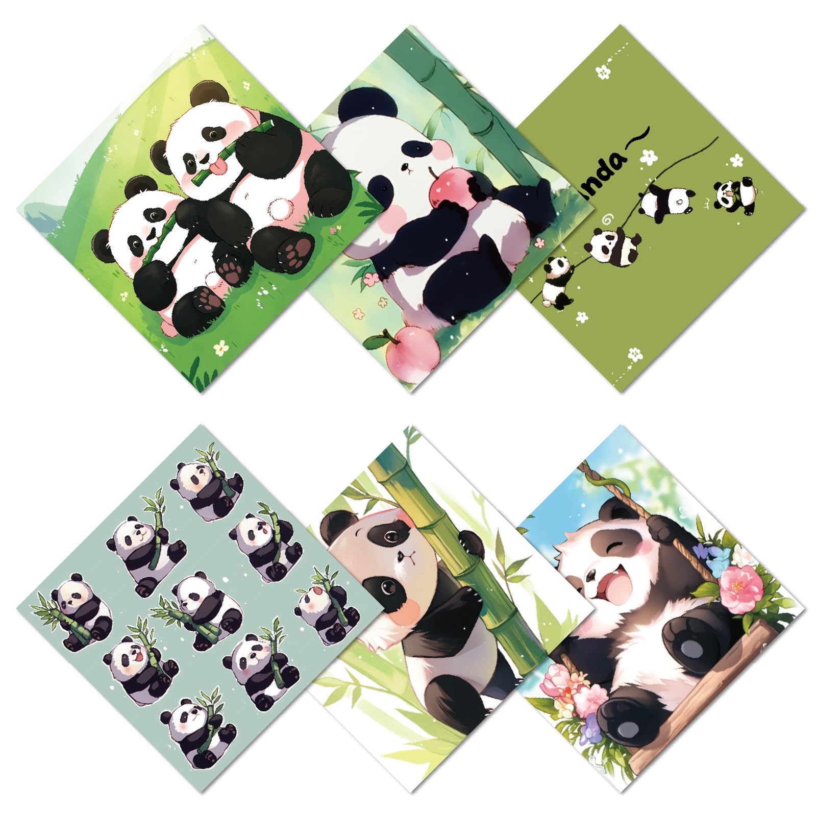 CREATCABIN 6 Confezione Panno per La Pulizia degli Ocali A Forma Panda in Microfibra Morbido Multicolore per Ocali Sole Riutilizzabile Addensato per Ocali Fotocamera Telefono Cellulare Lenti Schermi