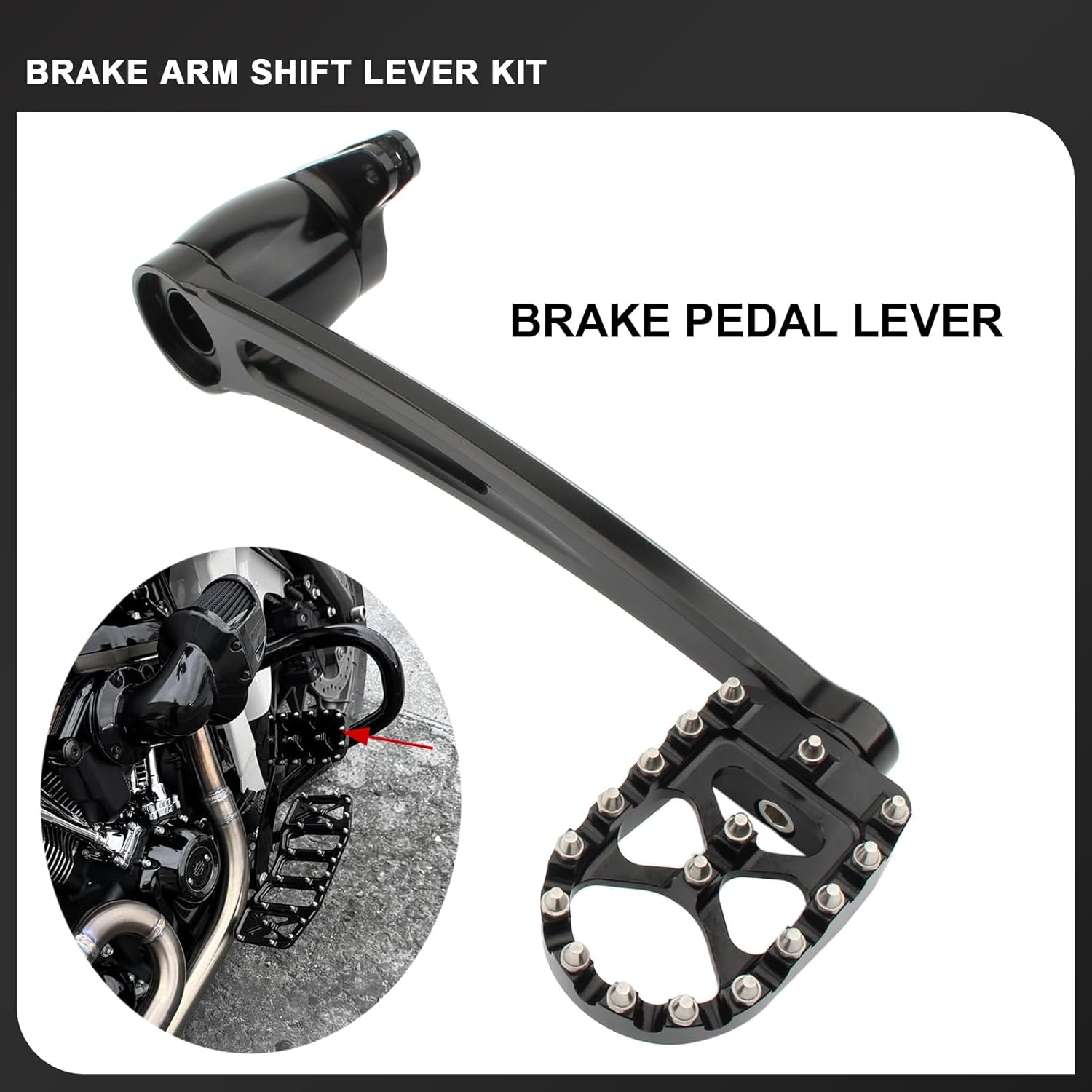 Brake Arm Pedal Kit Shift Levers MX Offroad Gear Shifter Pegs for Harley 2008-2013 Touring Road King Street Glide Electra Glide Road Glide Trike (Silver Black 2008-2013)