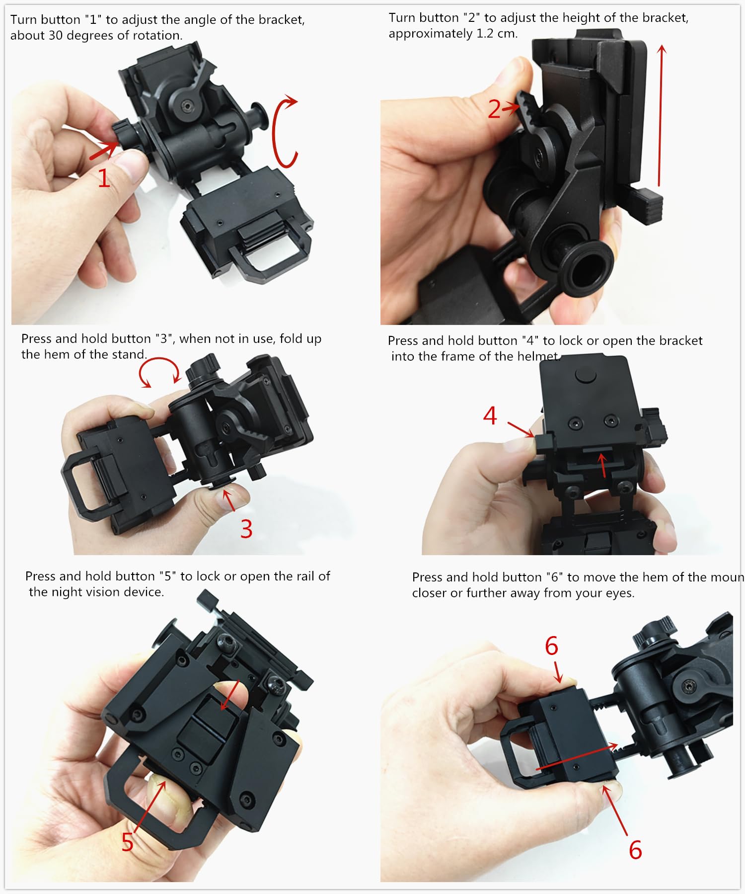 CNC L4G24 NVG Aluminium Helmet Accessory Mounting Arm for PVS15/18 GPNVG18 Night Vision Goggle Holder