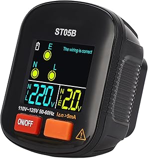 EVTSCAN Portable Digital LED Display Socket Tester, with RCD Testing, US Plug Receptacle Tester for Home Use, Check Electrical Outlets Wiring Problems, Plug and Play, for Electricians and DIYers