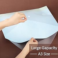 Vista 4 de Honoson 30 sobres transparentes de 11 x 17 pulgadas con cierre a presión, sobres de plástico transparente para carpetas de archivos de documentos
