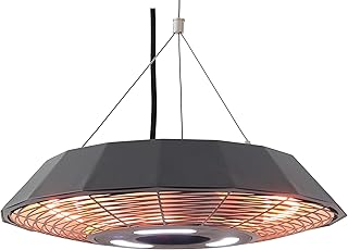 Ener-G+ Hanging Infrared Electric Outdoor Heater with LED Light and Remote, Black (HEA-21568BLK)