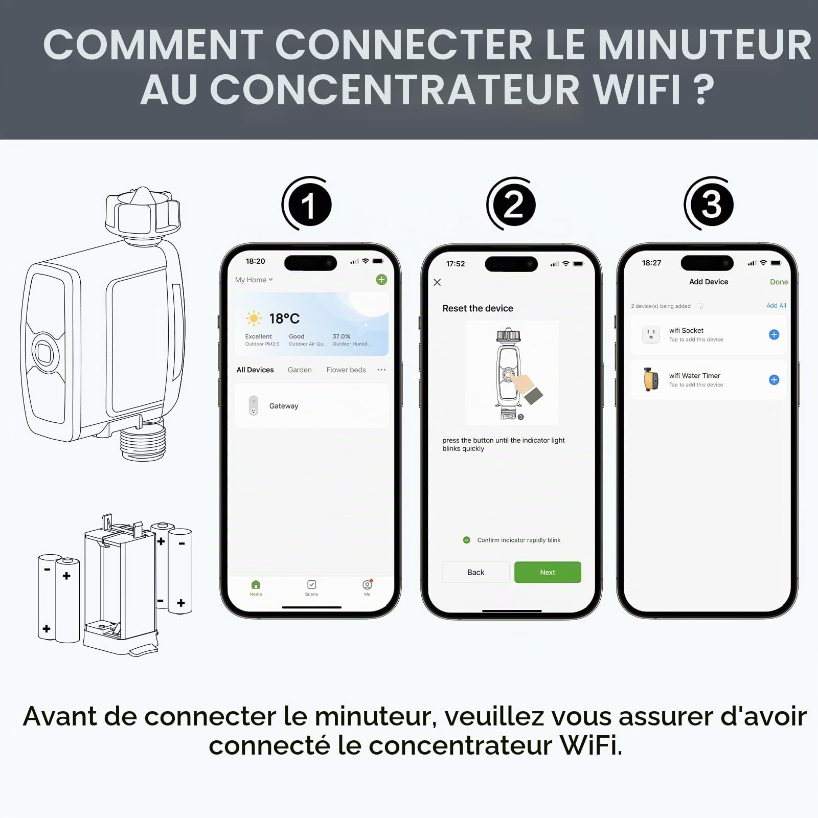 RAINPOINT Programmateur Arrosage WiFi, Entrée en Laiton, sans Hub WiFi, Doit être Utilisé avec Le Hub WiFi TWG004WRF, Uniquement Compatible avec Le WiFi 2,4 GHz