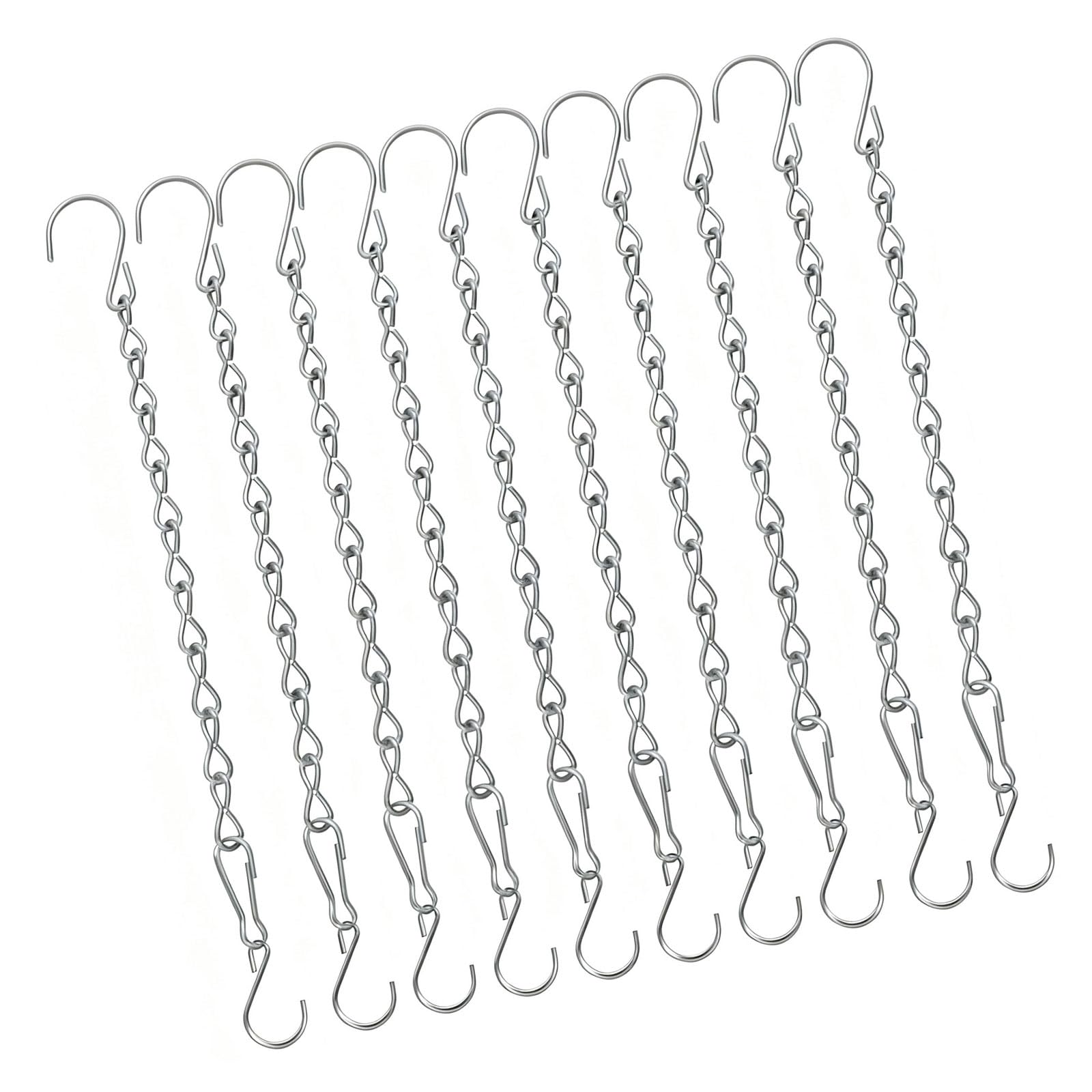 Lerpwige 10PCS Weatherproof Iron Hanging Chain for Bird Feeders Flower Pots Metal Chain Includes S Hooks Clips Adjustable Iron Hanging Chain with Clips