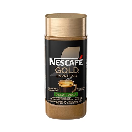 Nescafé 1 Gold Espresso Decaf Instant Coffee, 90 Grams 90g/3.2oz {Imported from Canada}