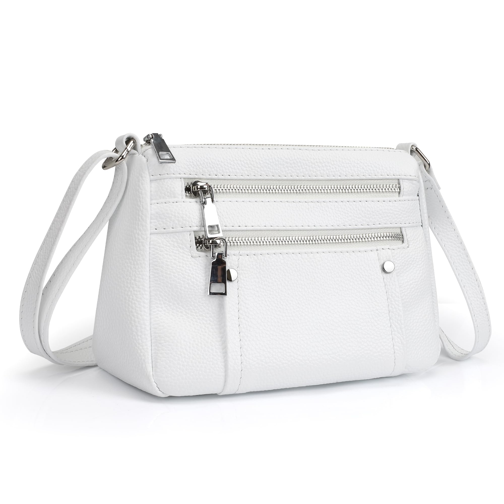 befen genuine leather small crossbody bags purses for women pocketbooks shoulder bag satchel purse with multi zipper pockets