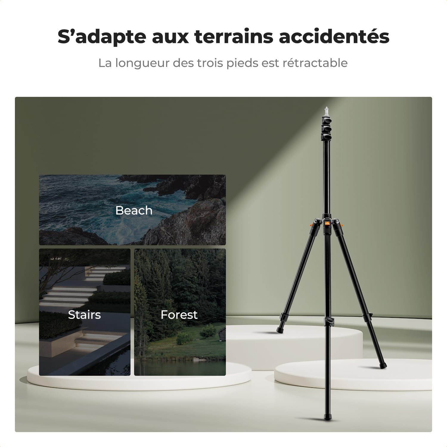 K&F CONCEPT Trépied d'Éclairage 200cm Aluminium pour Studio Photo