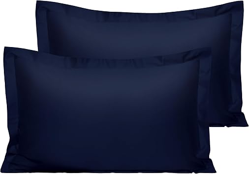NTBAY 2 Pack 500TC Egyptian Cotton Pillow Shams, Standard 50x75 cm, Navy