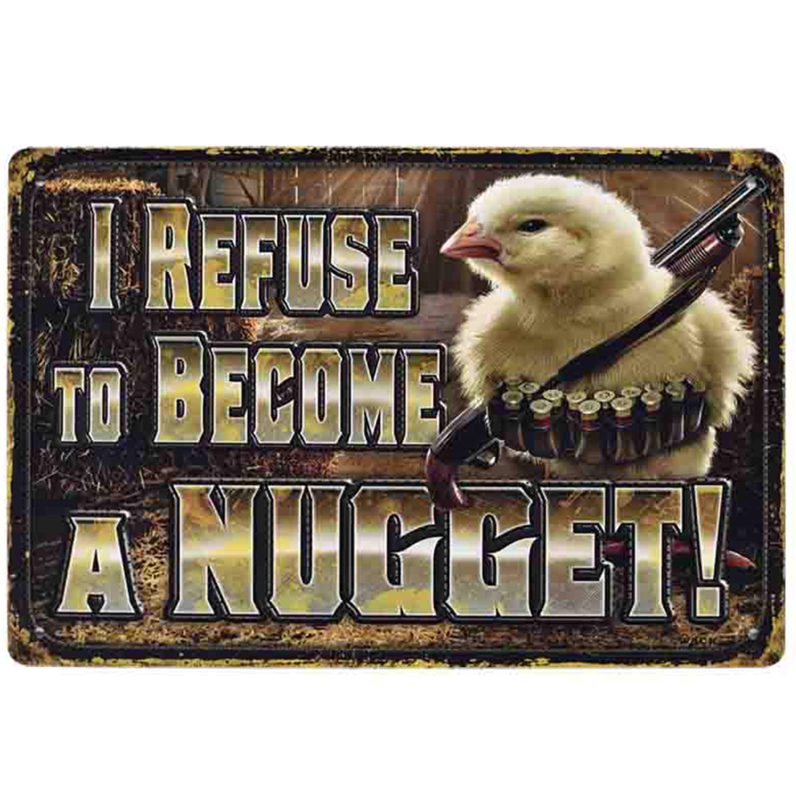 Xingfox As Pic Flytime I Refuse To Become A Nugget Retro Vintage Metal Tin Signs Rustic Farmhouse Country Wall Art Signinch 8X12 Inch