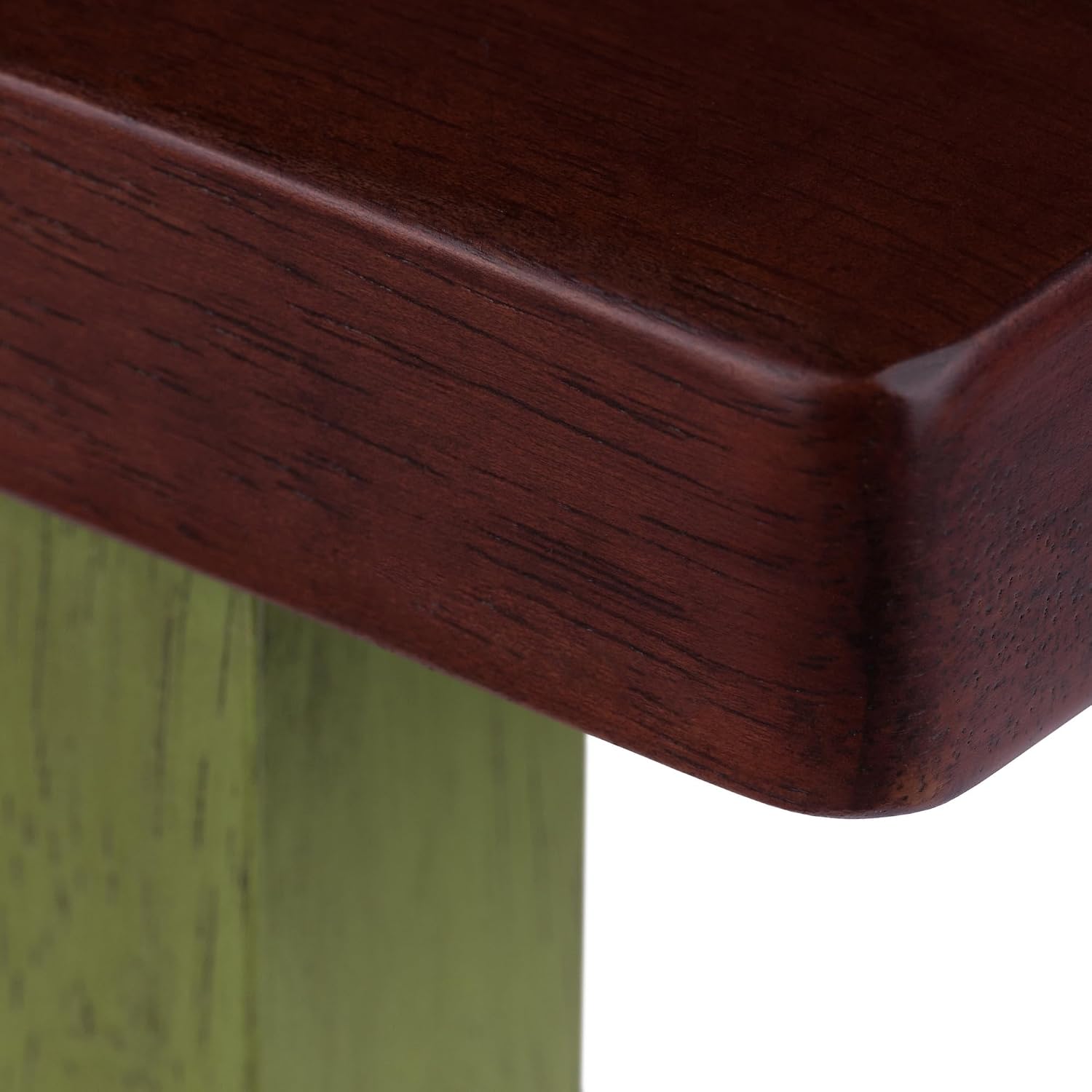 Winsome Satori Saddle Seat 24In Counter Stool Rustic Green and Walnut Finish
