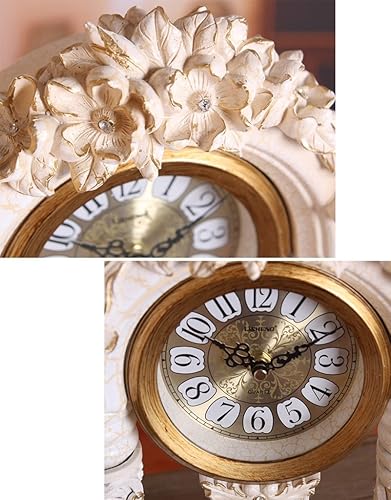 Miniatura 7 de Reloj de cuarzo retro europeo con diseño de mantelmantle ritmo para sala de estar, decoración