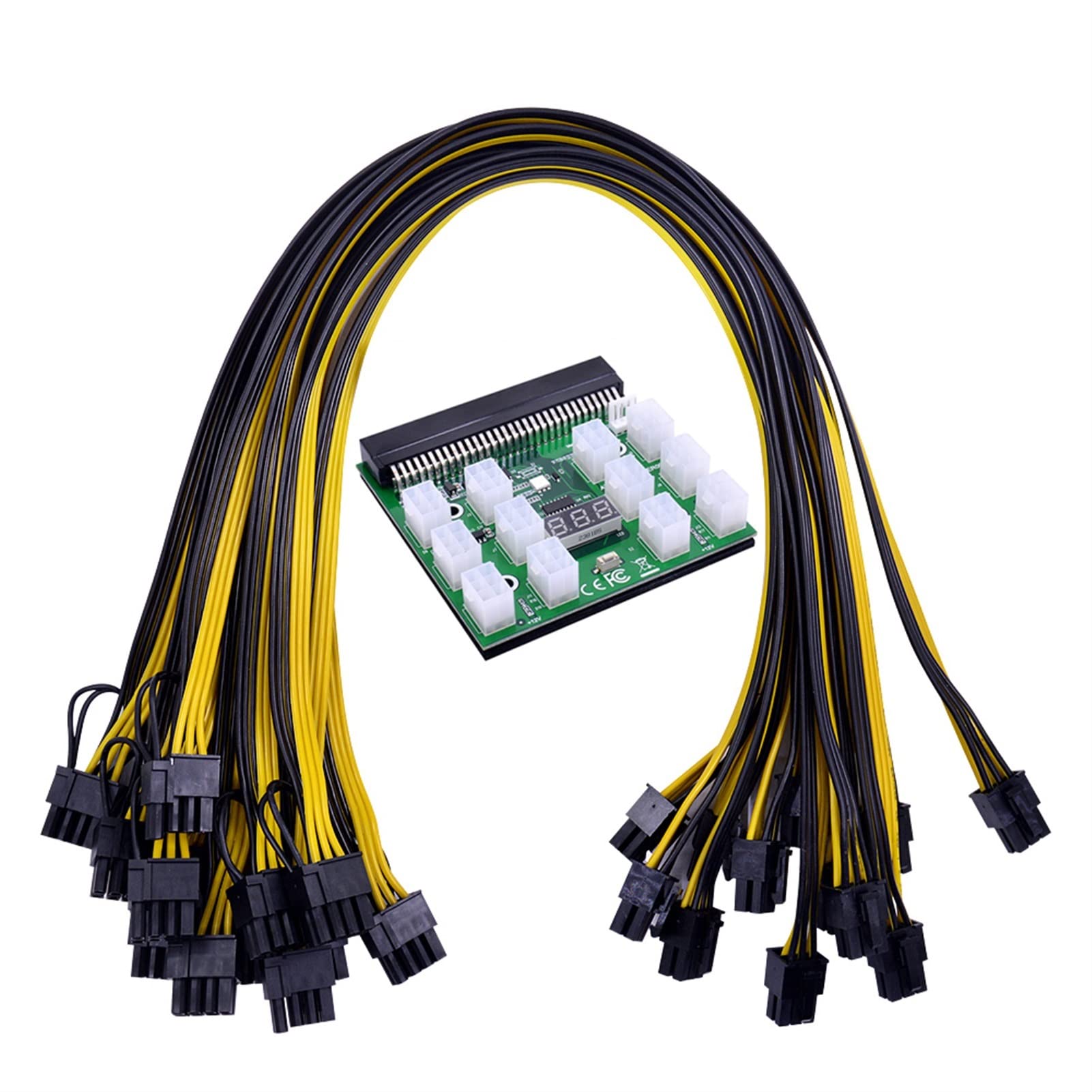 Carte de dérivation module d'alimentation orange avec 12 ou 17 câbles 6+2 broches GPU - 8