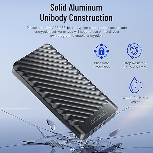 Miniatura 7 de Disco duro SSD portátil de 2 TB, hasta 2000 MBs, USB 3.2 Gen 2x2, unidad externa de estado sólido, dual USB-C y A, compatible con iPhone 151617,