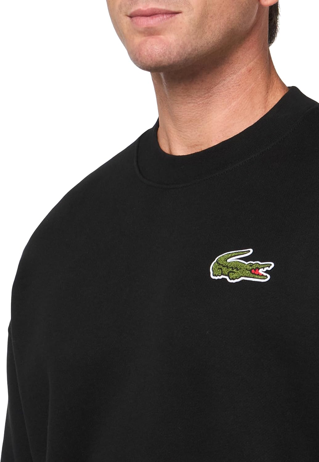 Lacoste mens Loose Fit Badge Accent Fleece Sweatshirt - Image 3
