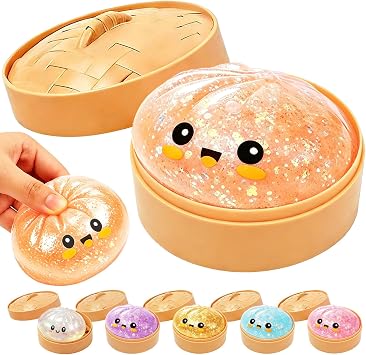 Dumpling Squeeze Toy, 2026 New Dumpling Squeeze with Box, Dumplings Sensory Squishy Toy for Stress Relief, Soft Slow Rising Fidget Toy for Kids Adults Classroom Rewards Party Favors Orange
