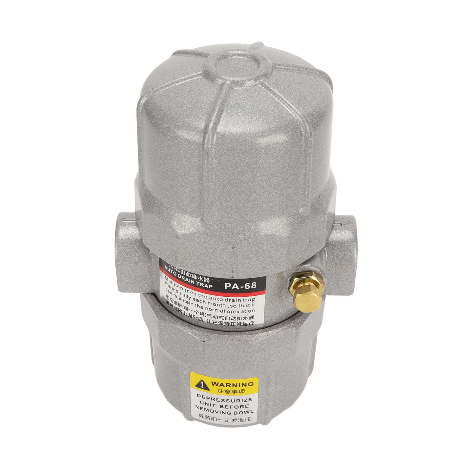 Valvola di scarico automatica universale, valvola di scarico pneumatica per sistemi di aria compressa, connessione NPT da 1/2 pollice con manopola in ottone regolabile, corpo in