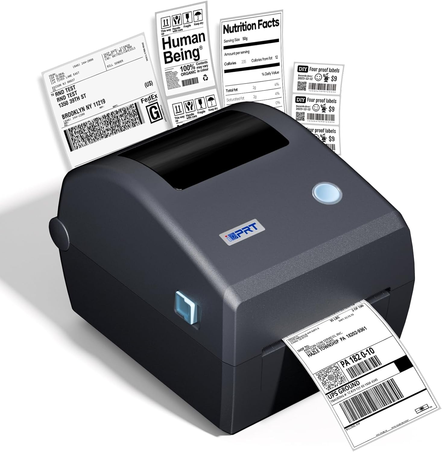 iD880 Direct Thermal Desktop Printer 203 dpi Print Width 4" USB Ethernet,Industrial Printer for Warehouse Shipping Label Barcode Address, Compatible with Amazon, Shopify, USPS & More