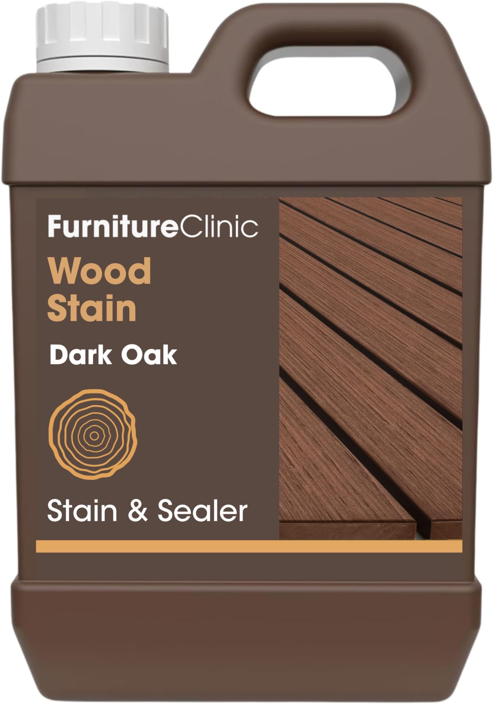 Furniture Clinic Wood Stain | Water Based | Fast Drying, Low Odor, & Non-Toxic | Multiple Finishes | for Indoor & Outdoor Furniture and More | Dark Oak (85 Fl Oz / 2500ml)