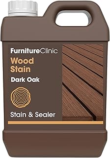 Furniture Clinic Wood Stain | Water Based | Fast Drying, Low Odor, & Non-Toxic | Multiple Finishes | for Indoor & Outdoor Furniture and More | Dark Oak (8.5oz / 250ml)