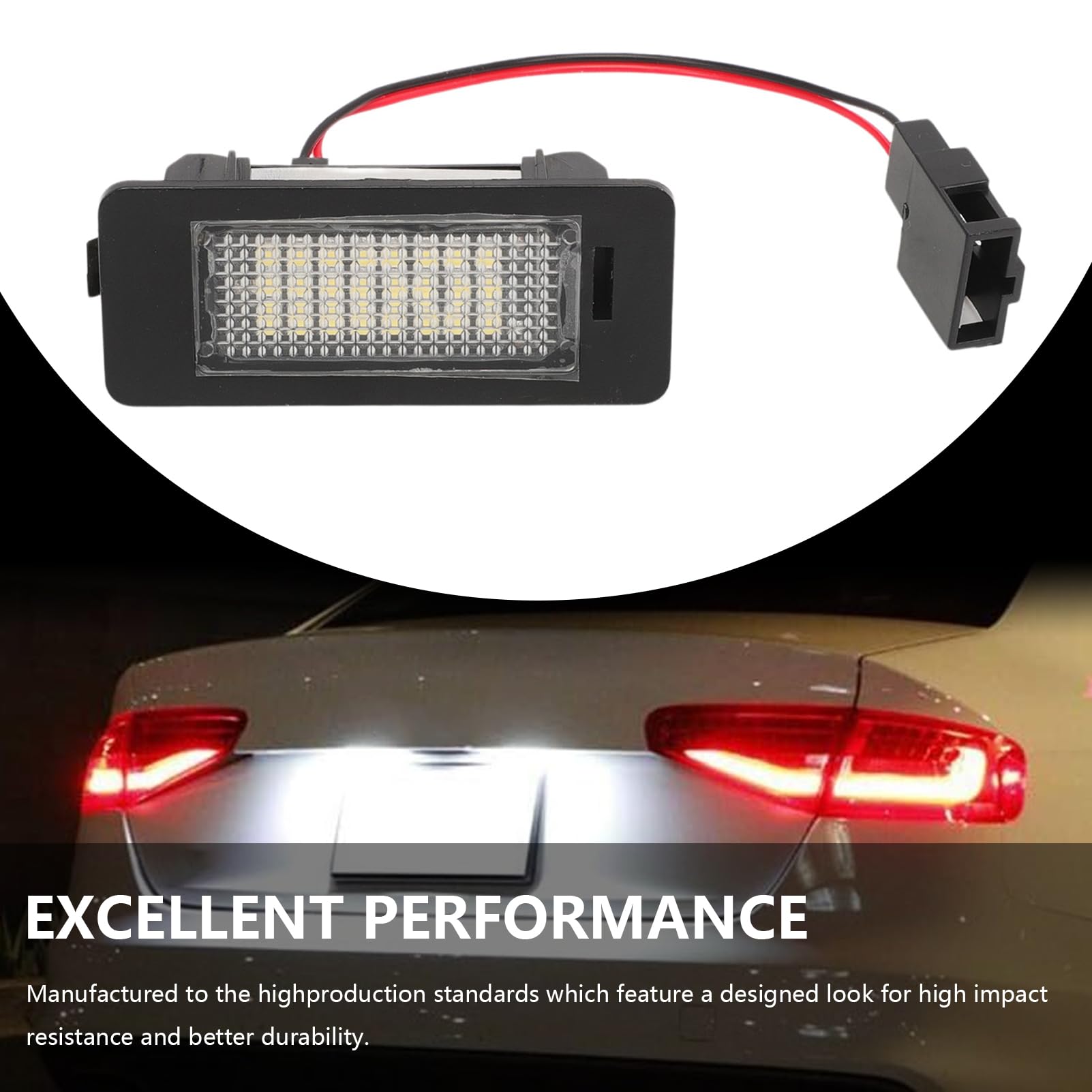 2x Luces Matricula para Audi A1 S1/A3 S3/A4 B8 8K/A4 S4/A5 S5/Q3 Q5 Q7 TT TTS Luz matrícula für VW Caddy Touran Skoda Seat 6000 K 8T0943021 4G0943021 3AF943021