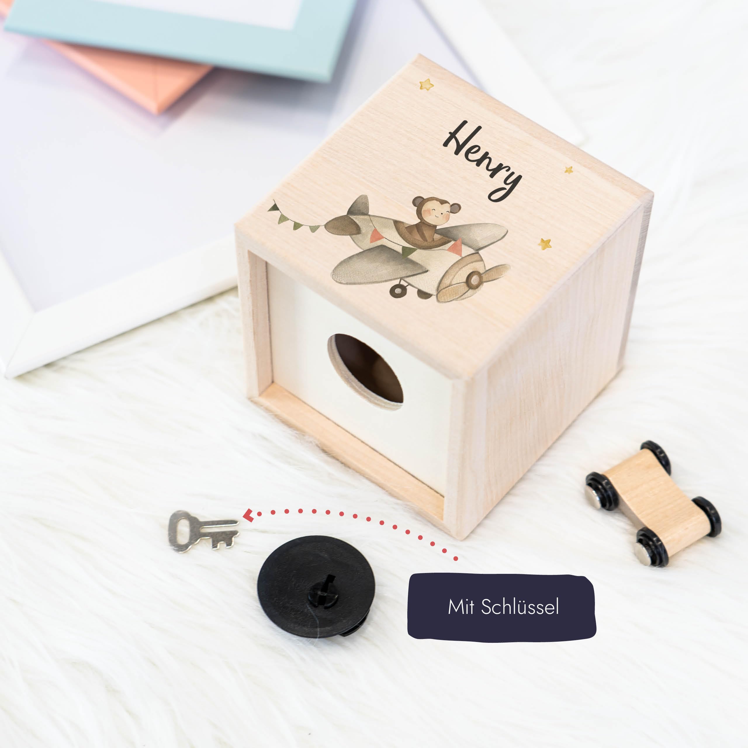 EZYshirt® Personalisierte Spardose - Tierdesign Mit Wunschnamen