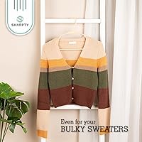 Vista 5 de Sharpty Perchas de Plástico Perchas para Ropa para Ropa, Armario, Abrigos y Camisas - Con Muescas, Duraderas, Gruesas, Resistentes y que Ahorran