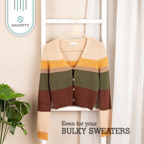 Vista 38 de Sharpty Perchas de plástico para ropa, armario, abrigos y camisas, con muescas, duraderas, gruesas, resistentes y ahorran espacio, para uso diario