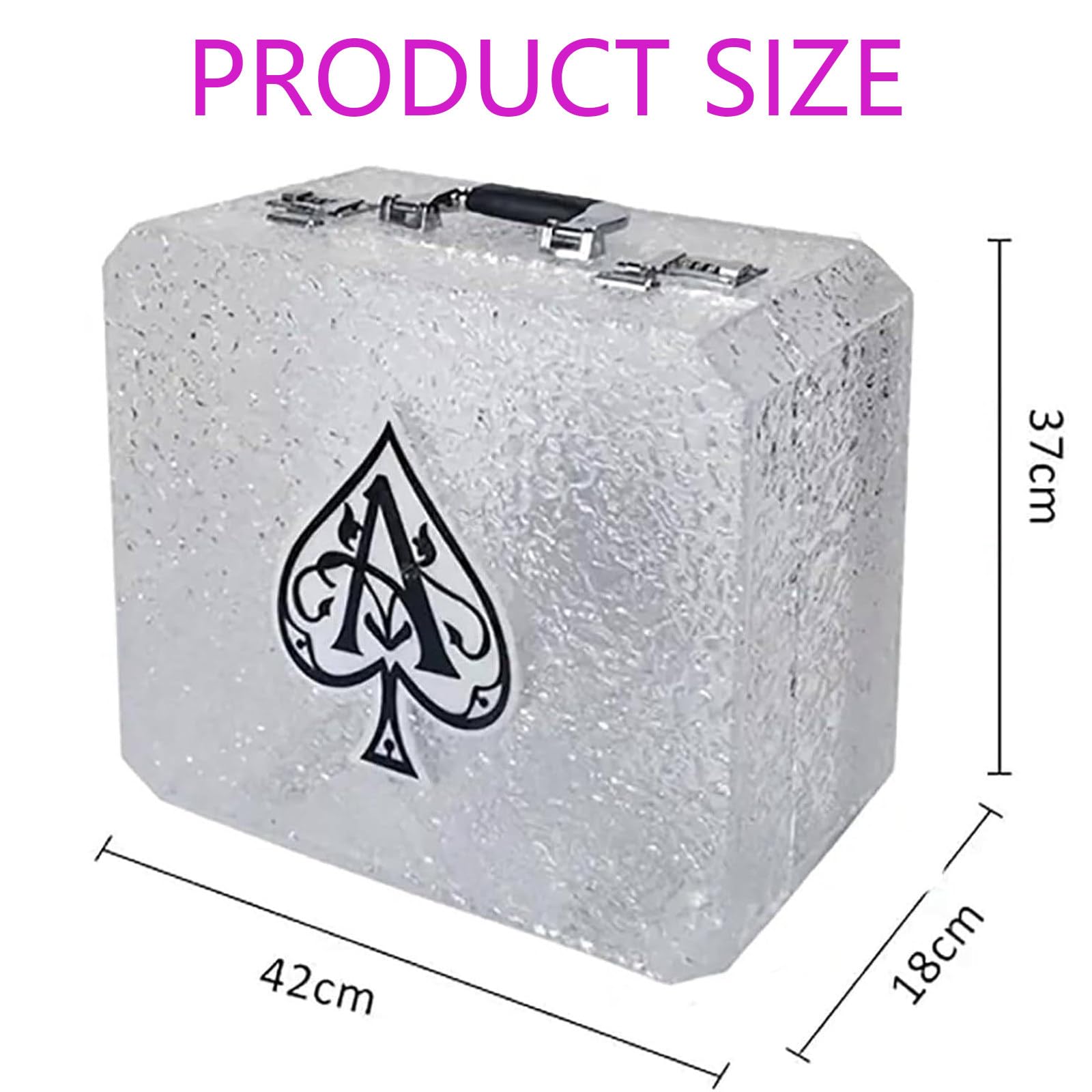 Caja de as de Espadas con luz LED Recargable para 3 Botellas, Estante de Exhibición de Botellas de Licor con luz LED, Estuche para Transportar Botellas de Champán, para Discotecas, Fiestas