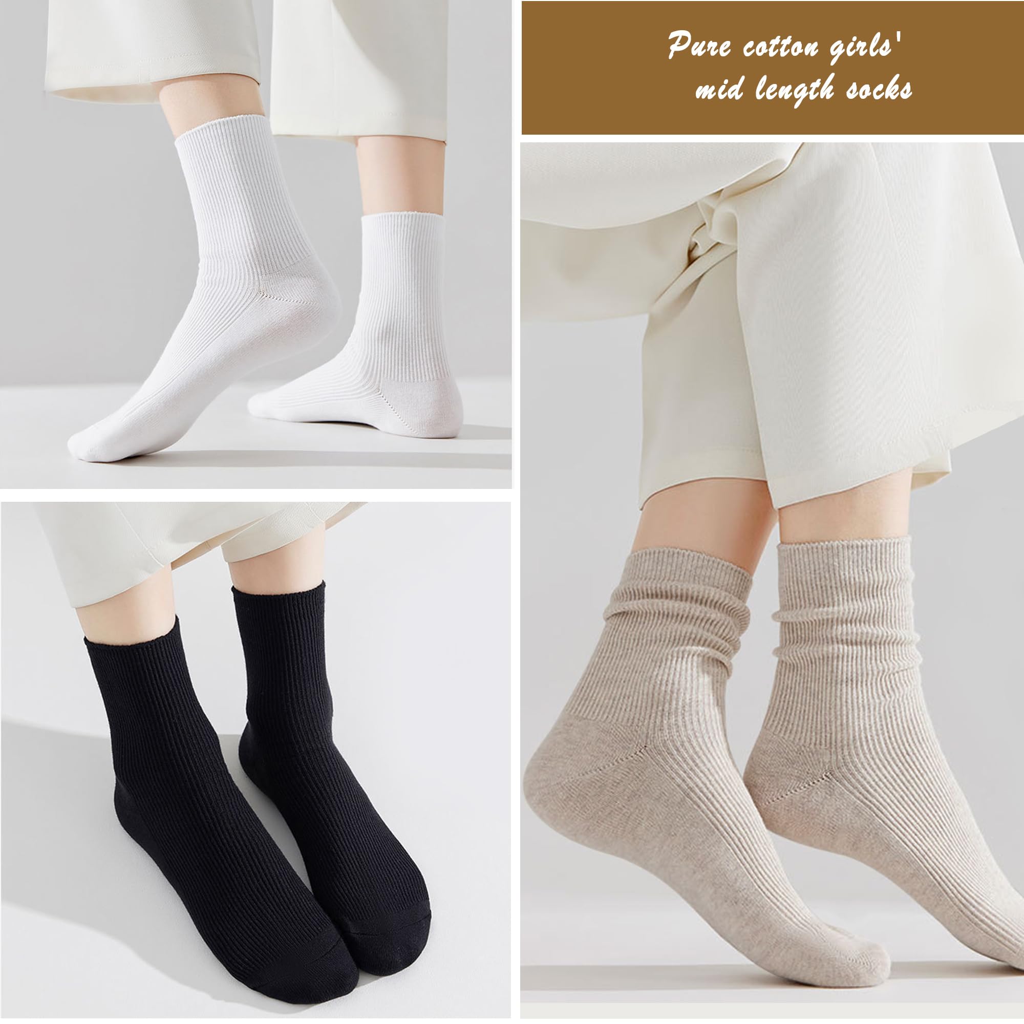 Calcetines de algodón para mujer, finos, informales, atléticos, estéticos, para mujer, calcetines acanalados para el tobillo
