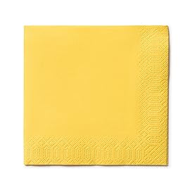Yellow Beverage Napkins, 3-Ply Disposable Paper Napkins-Bar, Cocktail, Weddings, Birthday, EU Made, (20 Count)