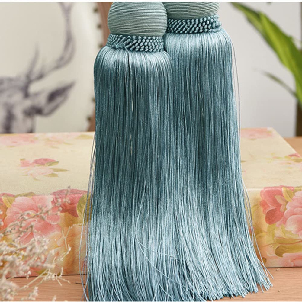 Youther 2 Pcs/Paire Rideau Gland Brosse Frange Embrasses Suspendus Ceinture Boule Cordes Crochet Cintre Rideau Accessoires Attache Arrière Sangle Boucle, Orange