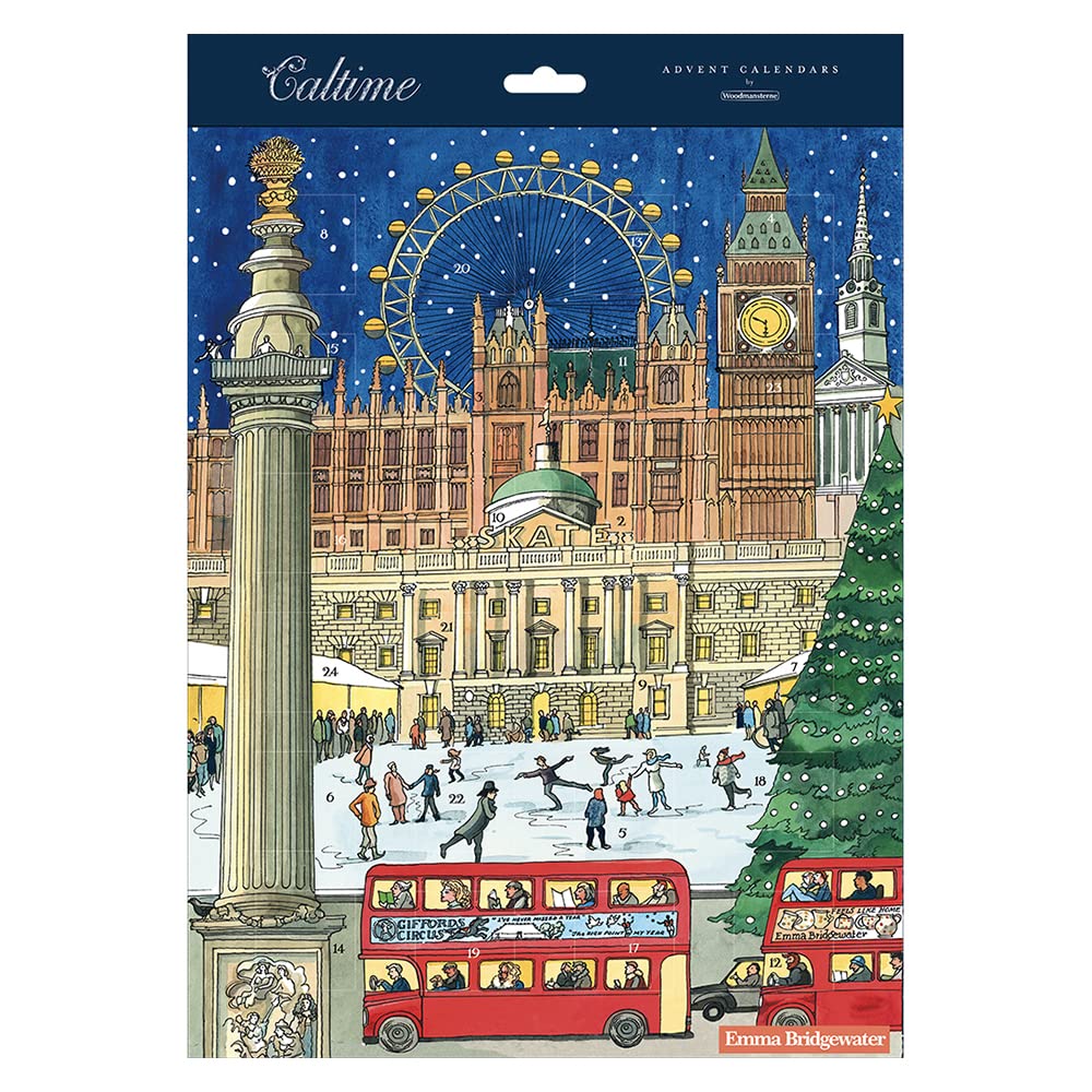 Emma Bridgewater London Ice Skating 315 x 410 mm Caltime Traditional Advent Calendar, Multi