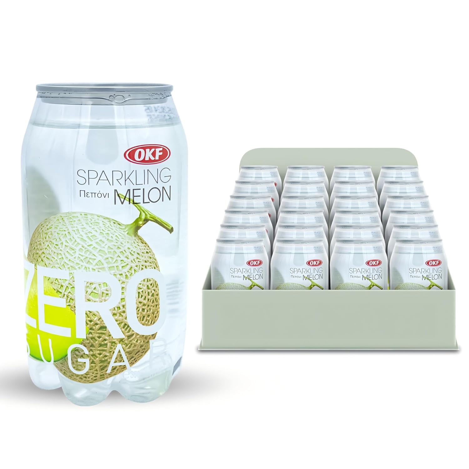 OKF Sparkling Juice Water Beverage Blend, Melon, No Preservatives, No Artificial Color, Gluten Free, Fat Free, 11.84 FL OZ, 24 Cans