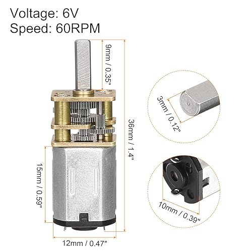 Miniatura 2 de Rebower Motor de engranajes de reducción de micro velocidad con caja de engranajes de metal completa para aeronaves RC de bricolaje, modelo de
