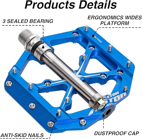 Miniatura 3 de Alston Road Bike Pedals Mountain Bike Pedals Non-Slip Lightweight Cycling Pedals Platform Aluminum Alloy Bicycle Pedal 916 Fits Most MTB BMX Road