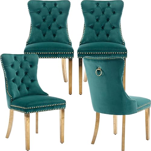 Miniatura 17 de Juego de 2 sillas de comedor modernas de mediados de siglo, sillas de cocina tapizadas en terciopelo color azul marino, sillas para cocina y 042