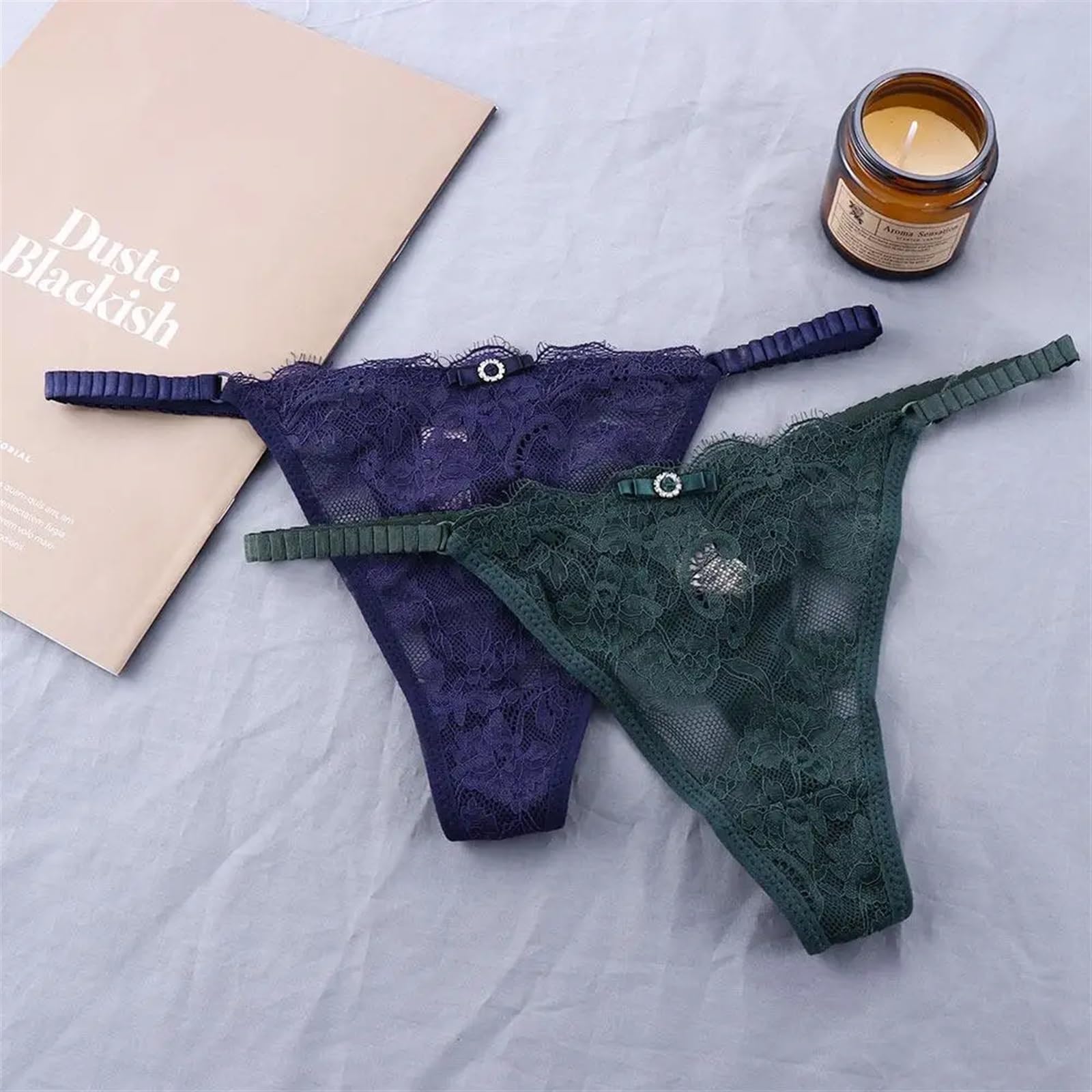 Mutande Bikini Slip 3 Pezzi Trasparenti Tentazione Sexy Mutande in Cotone Cavo Cavallo Basso Vita Fiore Perizoma Slip Femminili Mutandine Perizoma in Pizzo(Marrone)