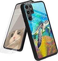 Vista 130 de Funda para Samsung Galaxy A12 5G con protector de pantalla, parte trasera de vidrio templado + TPU de silicona suave que absorbe los golpes