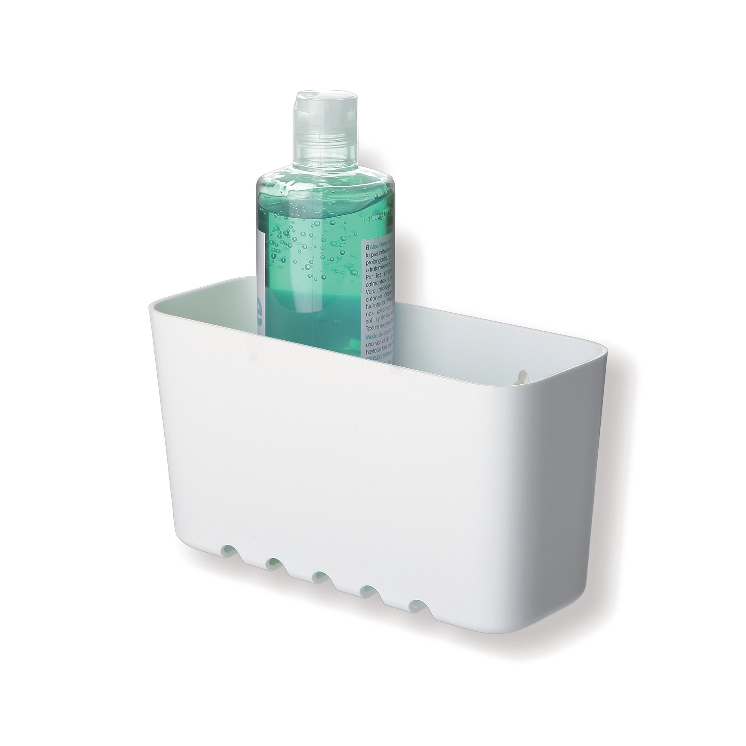 Tatay Estanteria Ducha Sin Taladro Rectangular | Incluye Ventosas | Soporta 1,5 kg | Polipropileno Resiste Humedad | Medida Pequeña | 20 x 8,5 x 11 cm - Modelo Standard - Blanco