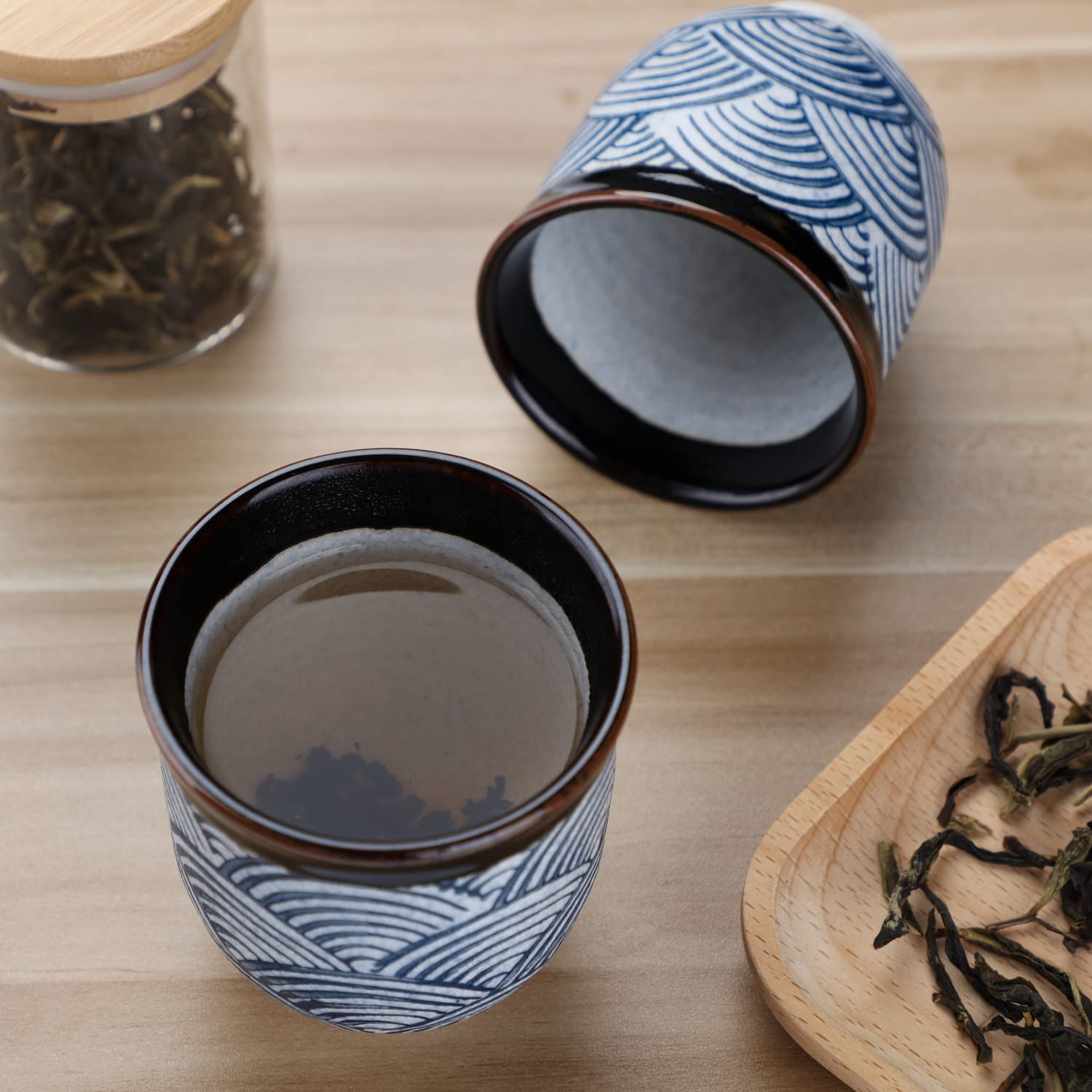 Juego De 4 Tazas De Té Japonesas De Porcelana - Sin Asa, Capacidad