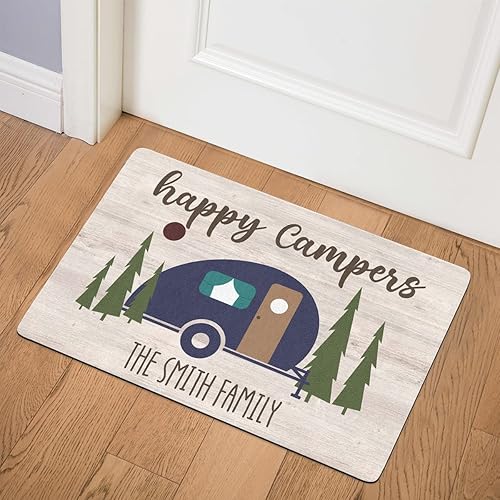 Miniatura 3 de Felpudo personalizado de Happy Campers RV  Tapete personalizado para puerta de campamento, accesorios para interiores y exteriores, decoración de