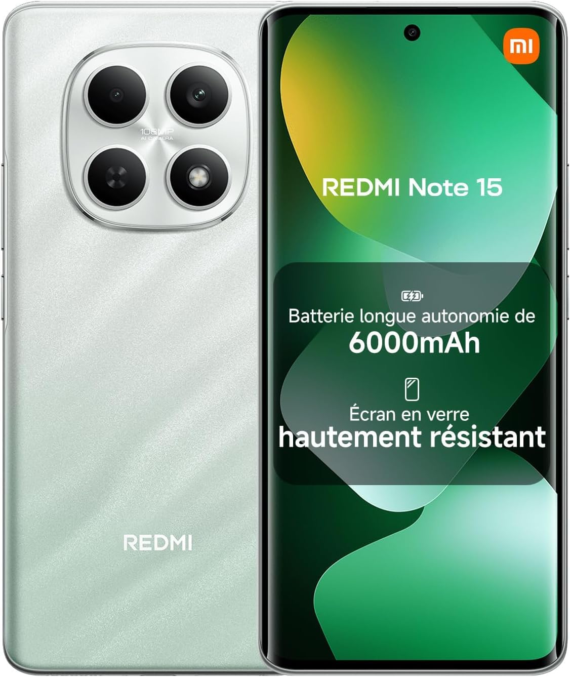 XIAOMI Redmi Note 15 NFC Smartphone, 6+128GB, Verde | Cámara 108 MP, IP64, 120 Hz, Mediatek Helio G100 Ultra, Batería 6000 mAh