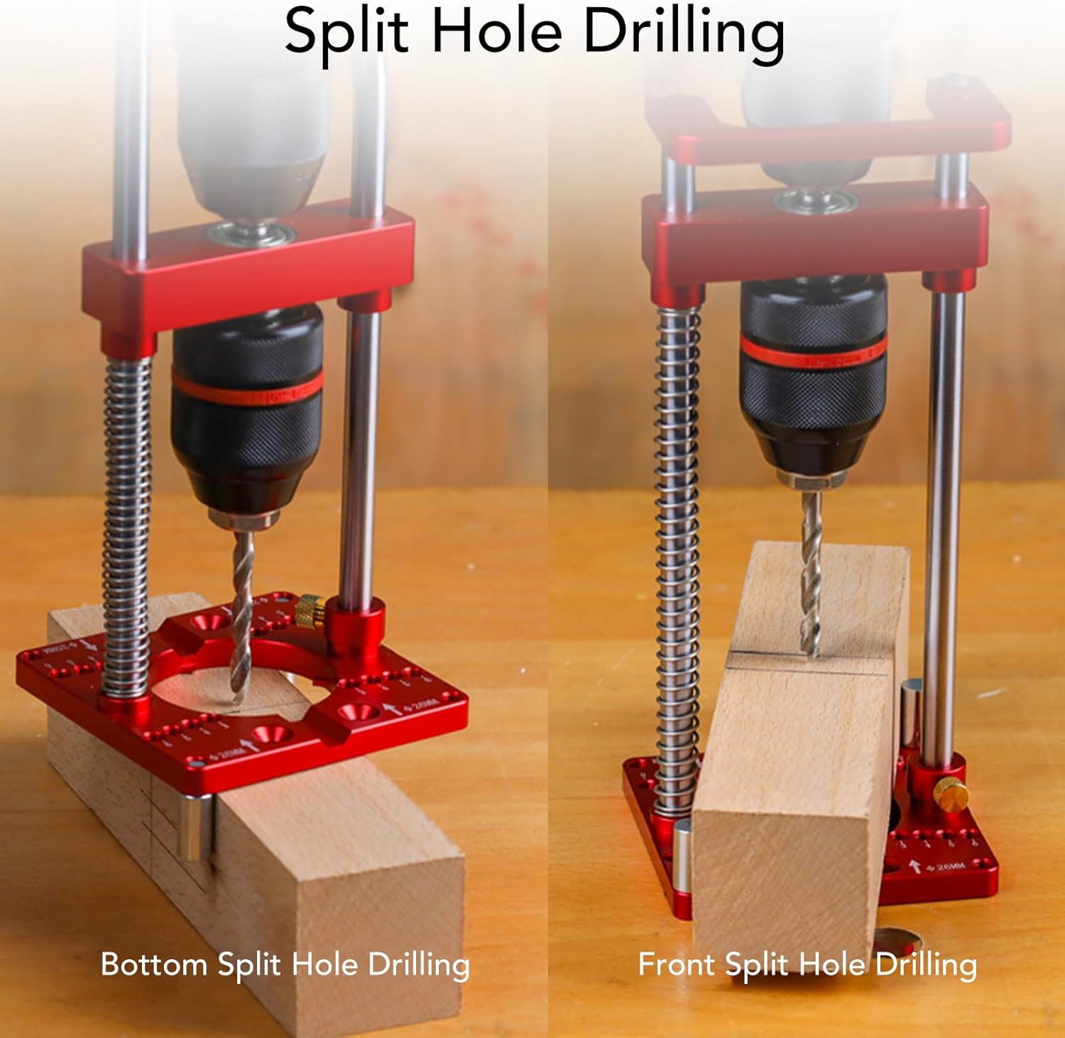 Focket Portable Drill and Press for Drilling, 35mm Hinge Hole Locator Multi Angle Attachment Holder with Keyed Chuck, Stand Drill Attachment for 1/4in 3/8in Drills