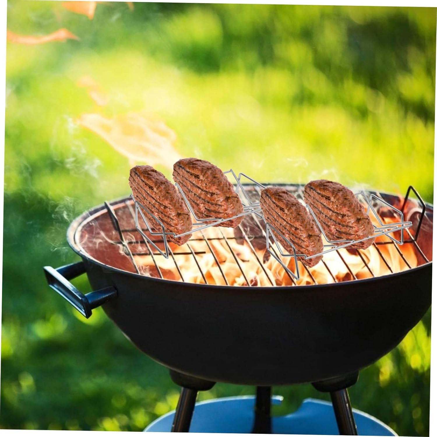 BESPORTBLE Barbecue Grill Rib Rack Grilling Rack Stainless Steel Reversible Design