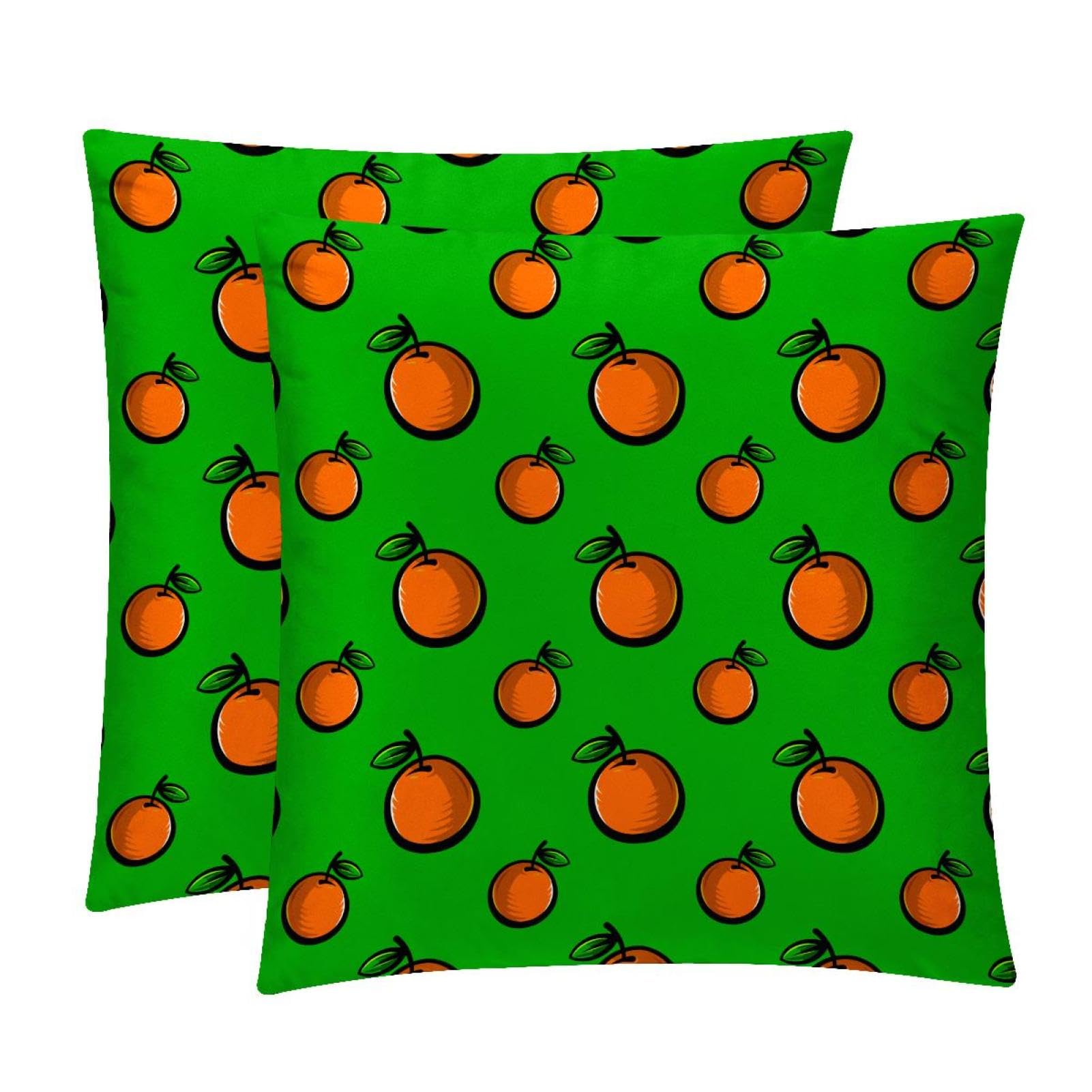 TDGKPZ Orange Throw Pillow Cases 2 Pack Pillowcases Zipper Cushion Covers For Bedroom Living Room 45x45cm